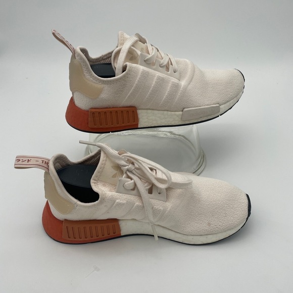 Adidas NMD‎ R1 Ivory White Boost Fabric Stretch Mash Sneaker Women Size 8 - Picture 3 of 9